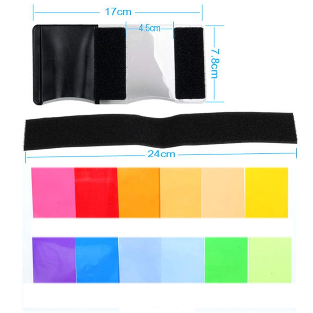 12 Colors Camera Flash Gels Li - Photography Lighting Meter 评论和价格