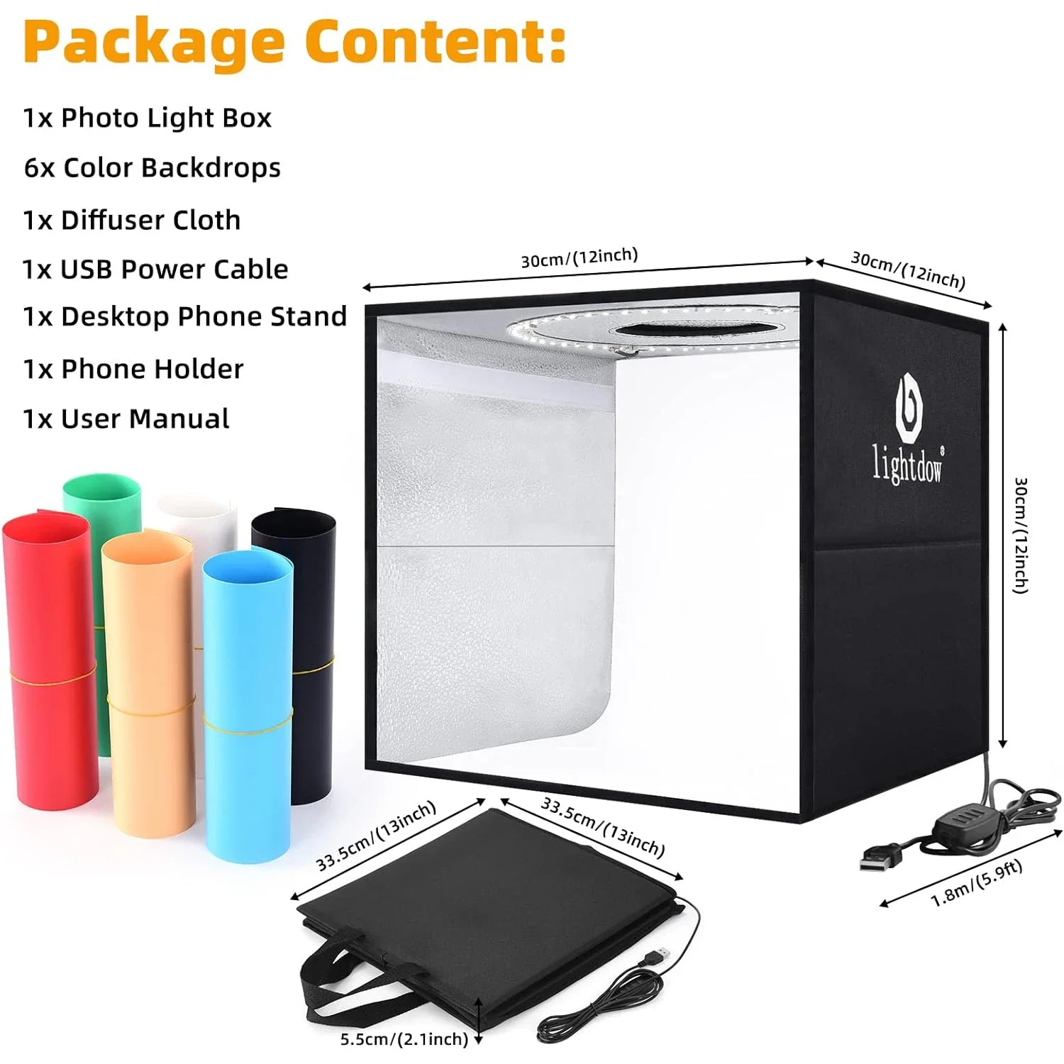 Lightdow Dimmable Photo Box LE - Photography Lighting Kit Portable 评论和价格